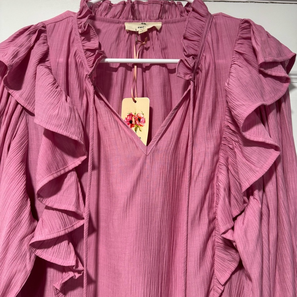 Entro Pink Ruffle Blouse - Picture 4 of 9